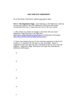 Fitness Assignment on Exercise and Weight Training