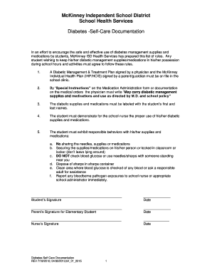 Diabetes Self-Care Documentation Agreement