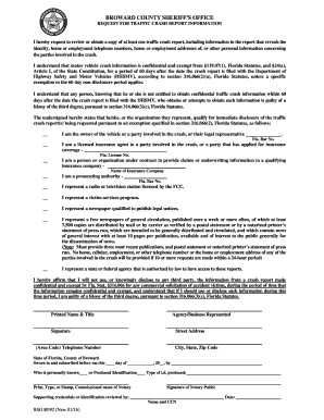 Broward County Traffic Crash Report Request