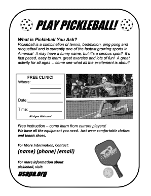 Pickleball Clinic Registration Form