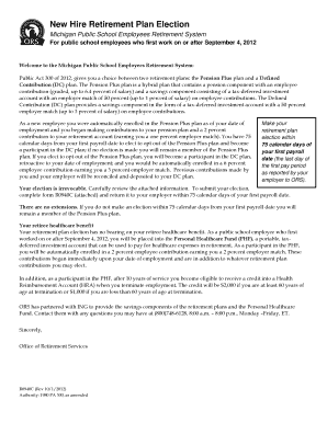 Michigan Public School Employees Retirement Plan Election