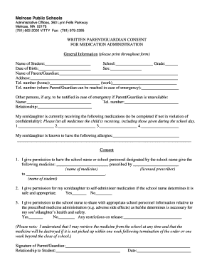 Medication Administration Consent Form