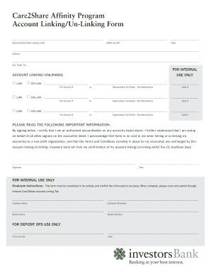 Care2Share Affinity Program Account Linking Form
