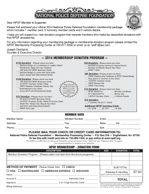 National Police Defense Foundation Membership Donation Form