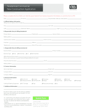 Residential Commercial New Construction Application