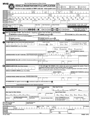 New York Vehicle Registration/Title Application