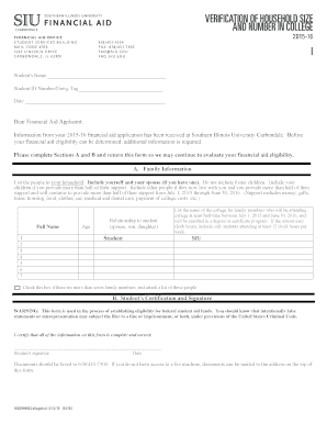 Southern Illinois University Financial Aid Form