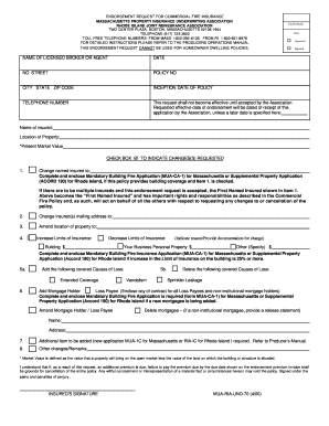 Endorsement Request for Commercial Fire Insurance