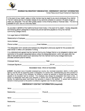 California Employee Death Benefit Designation Form