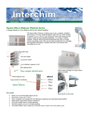 Xpress Micro Dialyzer Order Form