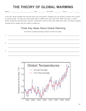 Global Warming Theory Worksheet