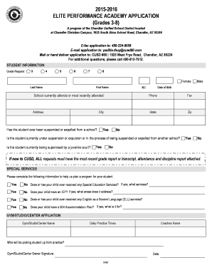 Elite Performance Academy Application