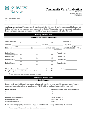 Community Care Application Form