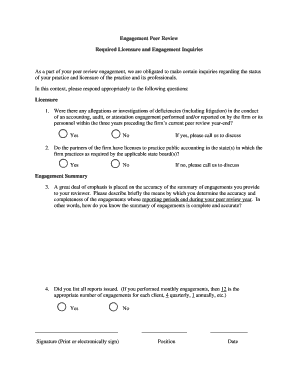 Peer Review Engagement Form
