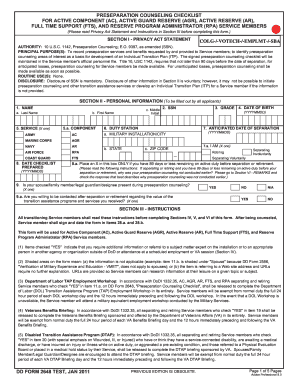 Preseparation Counseling Checklist