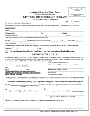 South Carolina Notary Public Application