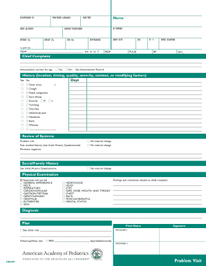 Pediatric Problem Visit Form