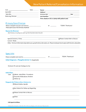 New Patient Referral/Consultation Form