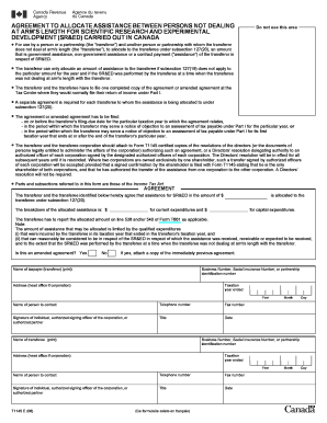 Canada SR&ED Assistance Allocation Agreement