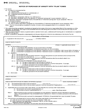 Canada Annuity Purchase Notice