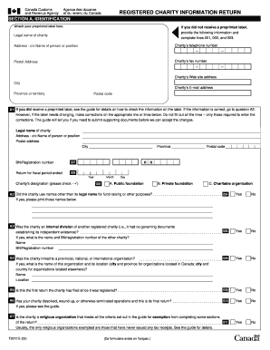 Canada Registered Charity Information Return