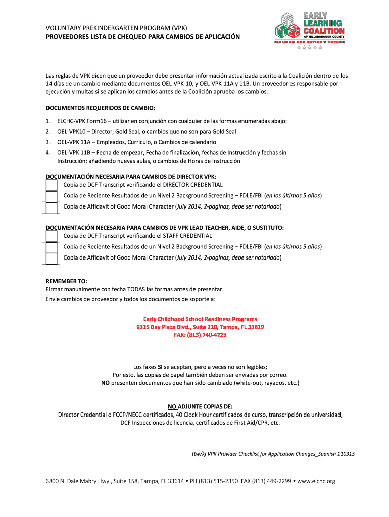 VOLUNTARY PREKINDERGARTEN PROGRAM VPK PROVEEDORES LISTA Vista previa en la página 1