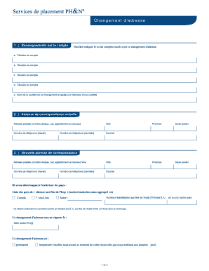 Changement d’adresse