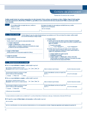 Demande d'ouverture de compte de placement