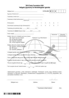 2016 Camp Counselors USA Student Status Confirmation Form