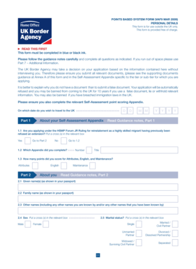 UK Visa Application Form VAF9
