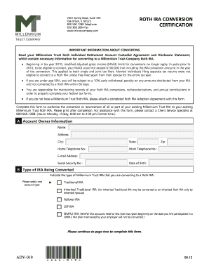 Roth IRA Conversion Certification