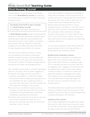 Word Meaning Journal