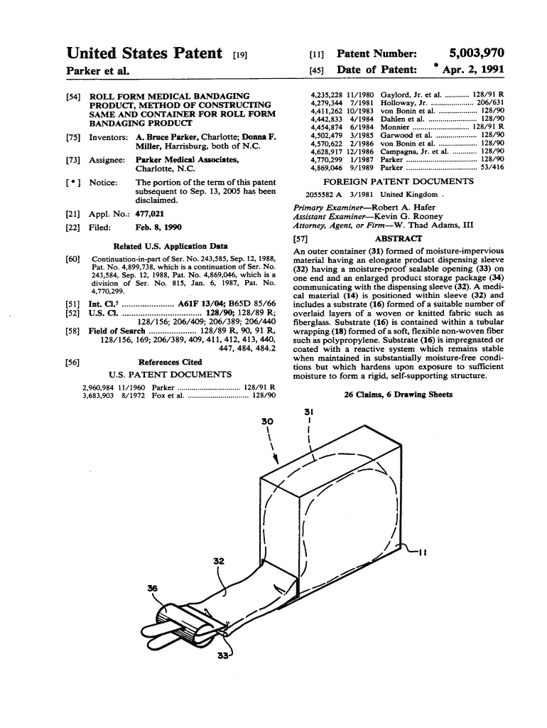 Fillable Online Roll form medical bandaging product method of