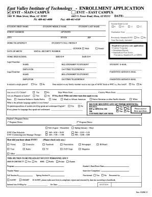 EVIT Enrollment Application