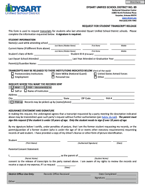Request for Student Transcript Release
