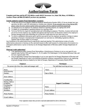 Georgia Employer Authorization Form