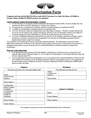 Authorization Form for Acumen Fiscal Intermediary