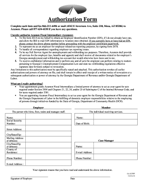 Georgia Employer Authorization Form