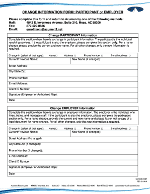 Change Information Form
