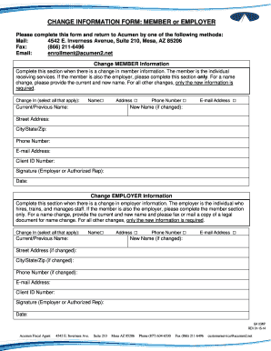 Change Information Form
