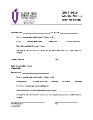 Student Marital Status Review Form