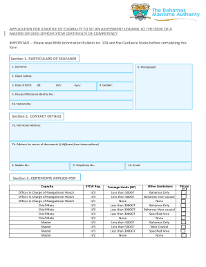 Application for STCW Certificate of Competency