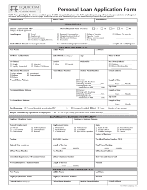 Personal Loan Application Form