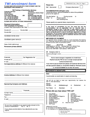 TWI Enrolment Form