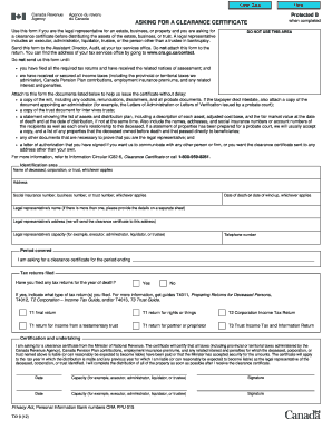 Canada Clearance Certificate Request Form
