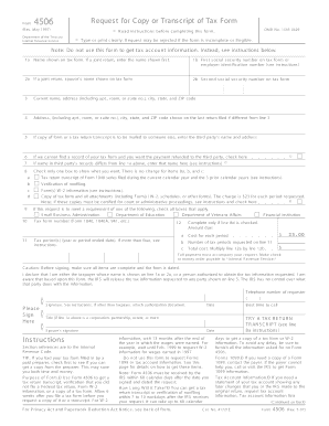 IRS Form 4506 Request for Copy or Transcript of Tax Form