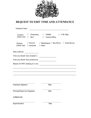 Request to Edit Time and Attendance