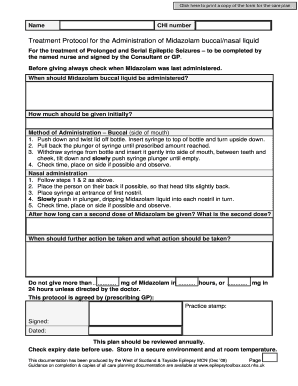 Treatment Protocol for Midazolam Administration