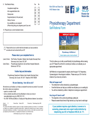 Physiotherapy Self-Referral Form