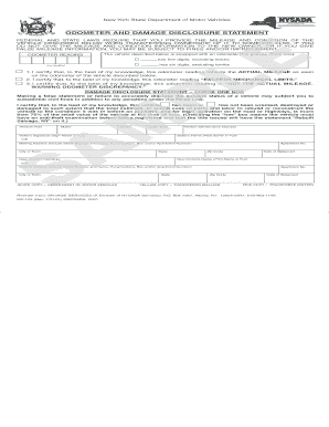 New York Odometer and Damage Disclosure Statement